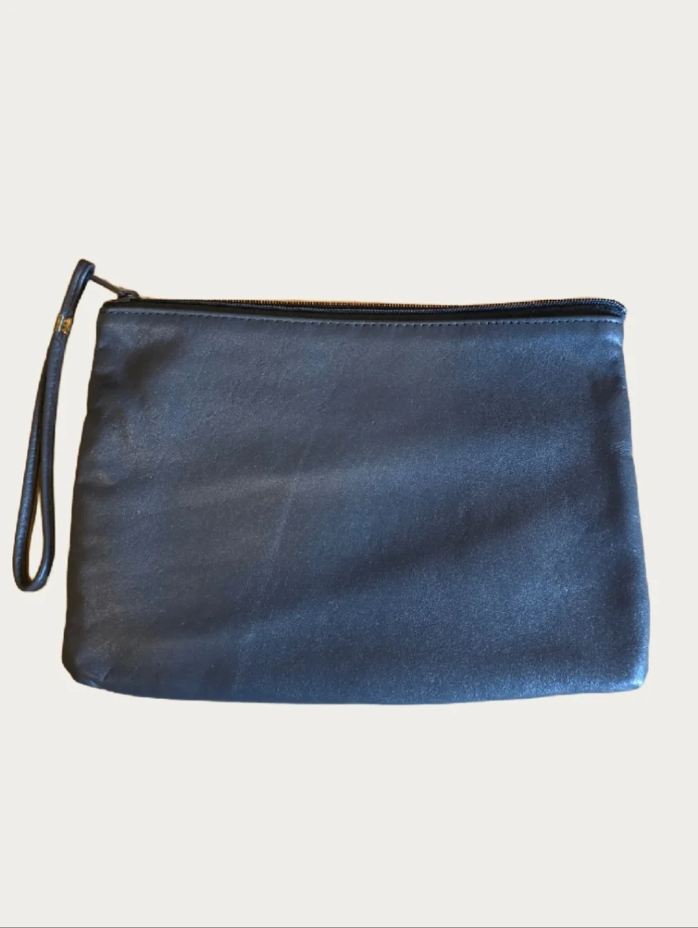 Vintage Antonia Genuine Leather Gray Wristlet Clutch EUC